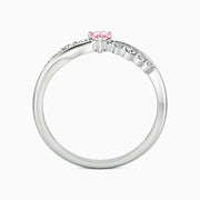 Charming Pink Heart Zirconia Promise Ring