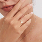 Outline Heart Marquise Zirconia Promise Ring