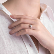 Open Heart Moissanite Solitaire Promise Ring