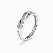 Minimalist Two Band Crossover Couple Rings