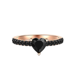 Noir Heart Pavé Zirconia Promise Ring