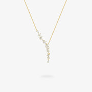 ウィステリアウィスパーフラワードロップYスターリングシルバーネックレス