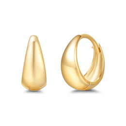 Small Tapered 14K Yellow Gold Hoop Earrings