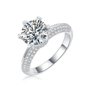 Moissanite Engagement Sterling Silver Rings 3CT