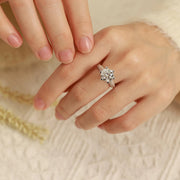 Moissanite Engagement Sterling Silver Rings 3CT