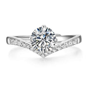 Royal Sparkle Moissanite Sterling Silver Ring