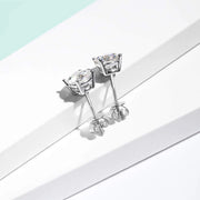 2cttw Dainty Solitaire Moissanite 14K White Gold Stud Earrings