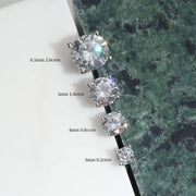 2cttw Dainty Solitaire Moissanite 14K White Gold Stud Earrings