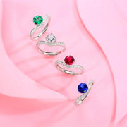 Royal Sparkle Moissanite Sterling Silver Ring