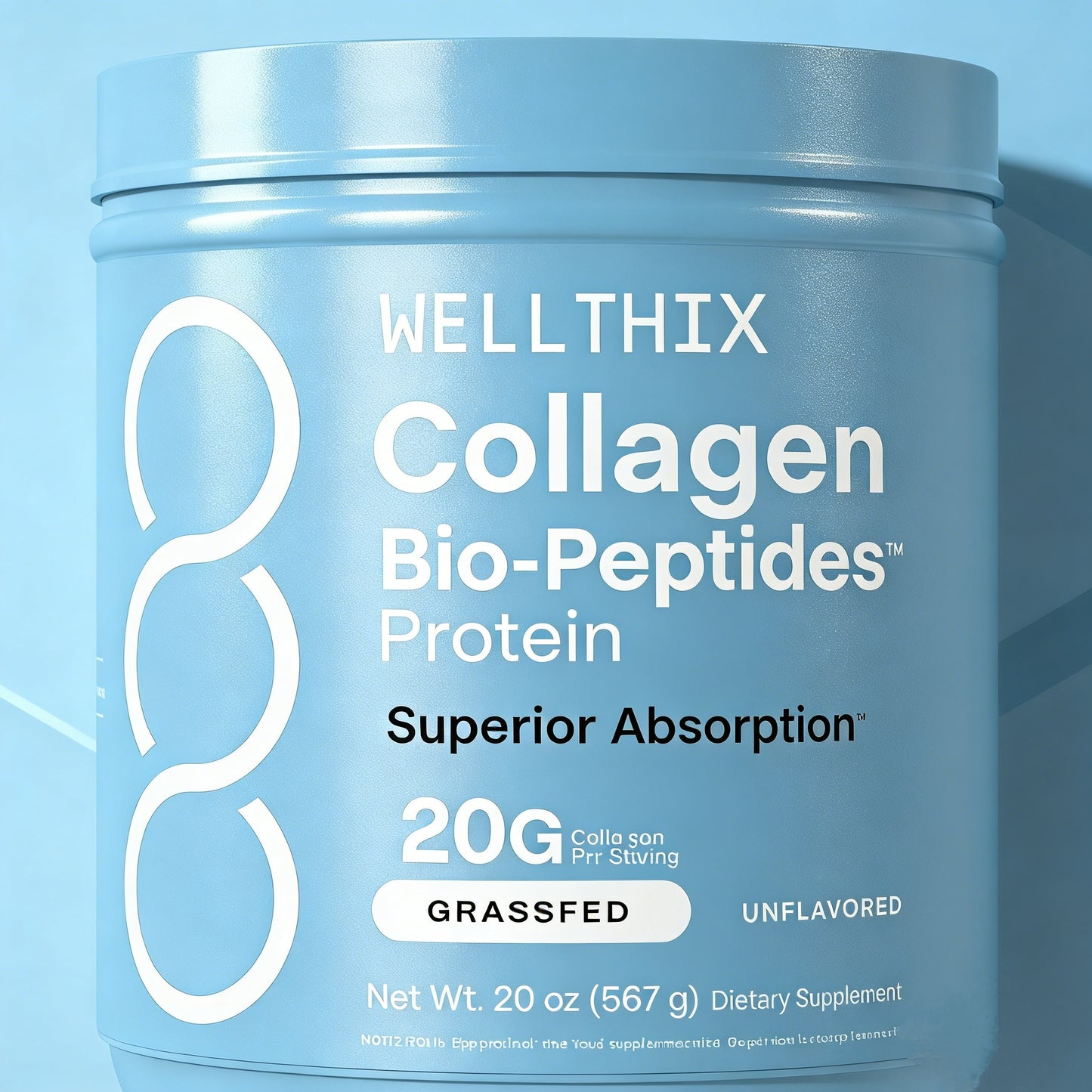 Collagen Biopeptide Powder 20 oz - Grass-fed Protein - Premium Formula with 18 Essential Amino Acids