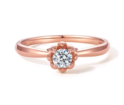 Four-claw single-prong dazzling engagement ring